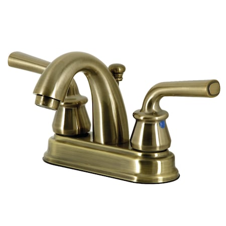 Kingston Brass 4" Centerset Bathroom Faucet with Pop-Up Drain, Antique Brass KB5613RXL